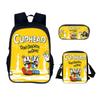 Cuphead 3pcs Set  Backpack School Bags Anime Shoulder Bag Pencil Case Camping Book Bags for Boys Girls Best Gift