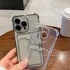 Transparent Card Slot Bag Holder Phone Case For iPhone16 15 14 13 12 11 Pro Max Clear Wallet Silicone Shockproof Back Cover