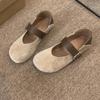 Herbst Retro vielseitige Leopardenmuster Mary Jane Schuhe Damen flacher Boden bequem ein Pedal zwei Tragearten leichte Mund Einzel Schuhe
