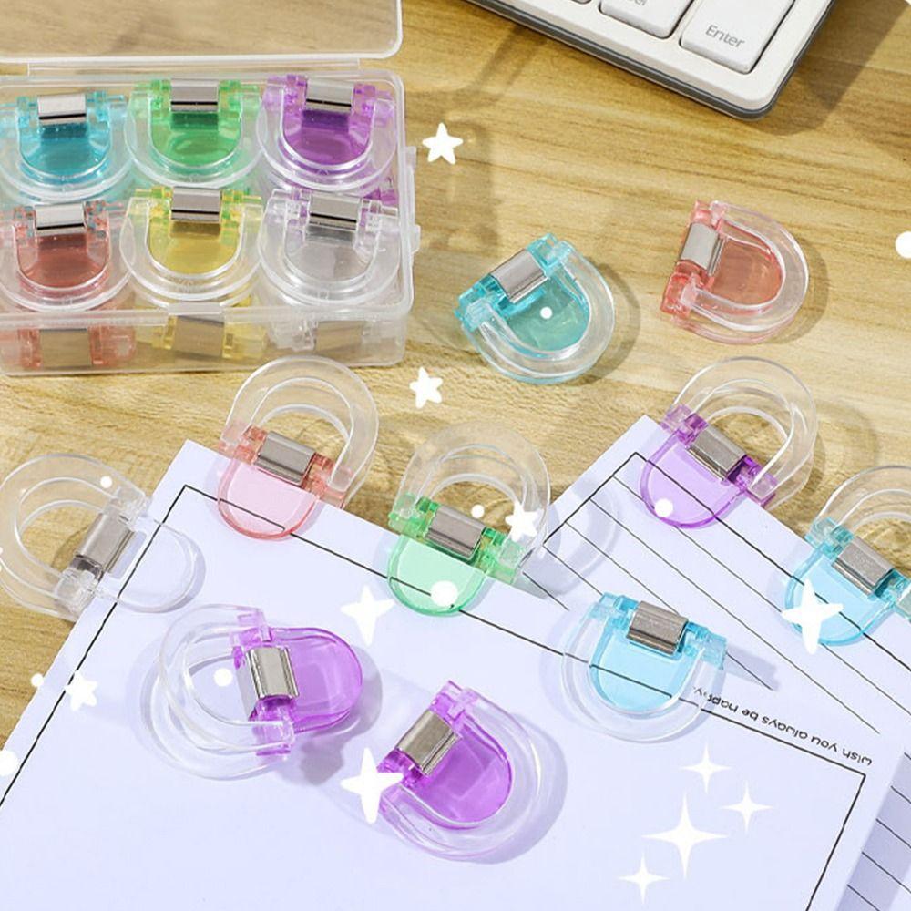 10 sztuk Plastikowy Klips do Stron Strong Clip Niewidoczna Nóżka Klips Skracający Dokumenty Oprawa