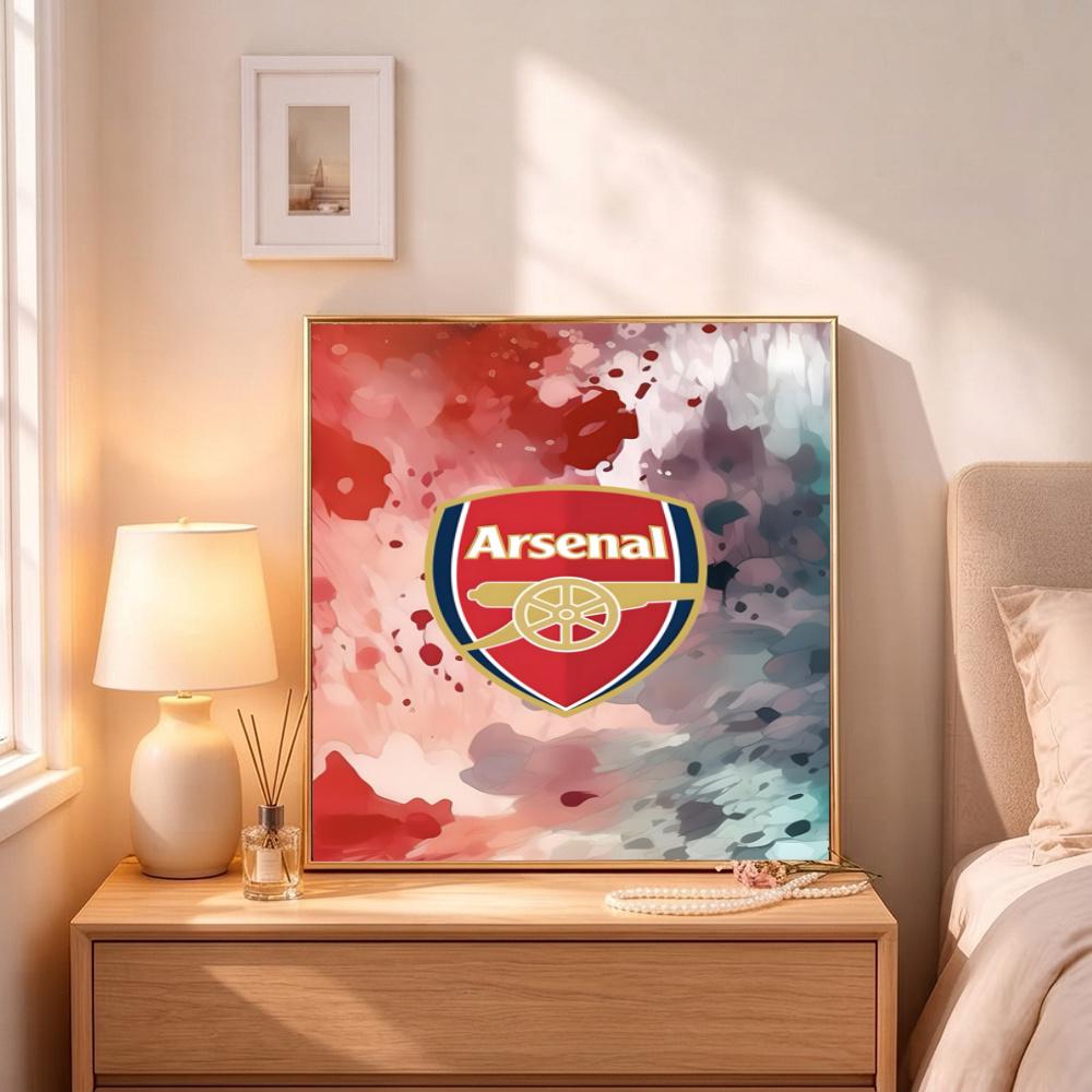Arsenal Football Club Logo 5D Diy Diamond Painting Round Diamond Diy Frameless Holiday Artwork Suitable For Home Office Wall Decoration