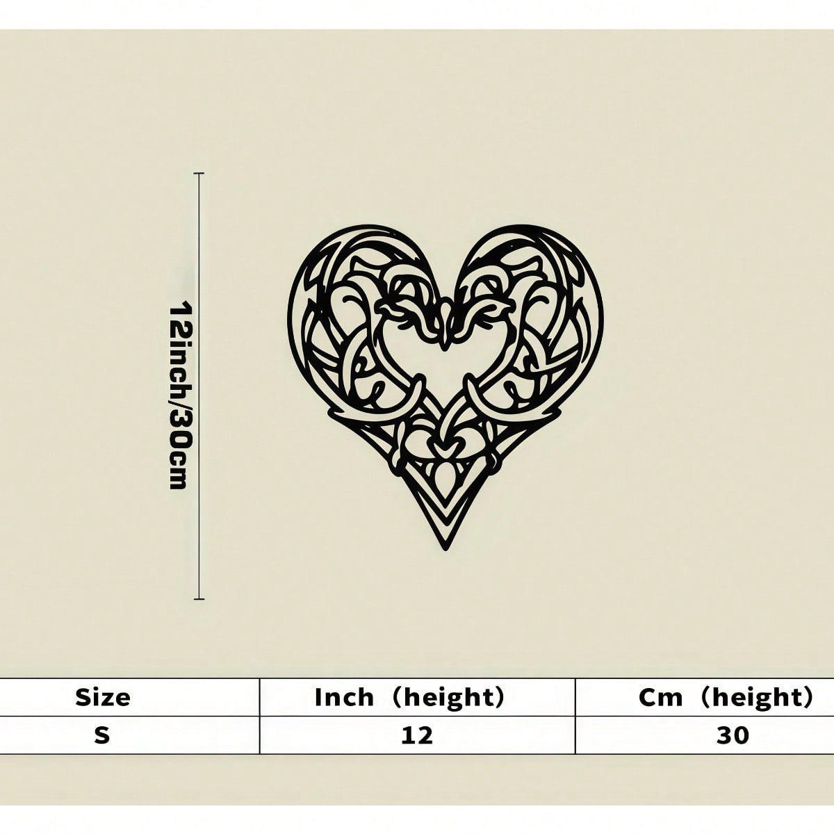 Celtic Heart Iron Wall Art Matte Black Metal Home Decor разноцветный