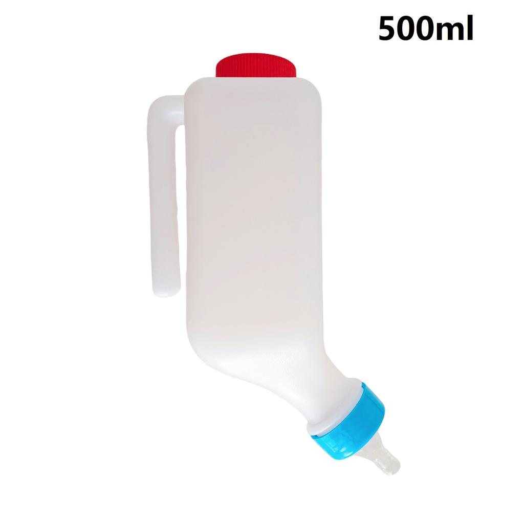 Biberon per Latte di Capra con Tettarella, Biberon Portatile per Vitelli, Biberon Appendibile Sottosopra per Bestiame 500/800ml
