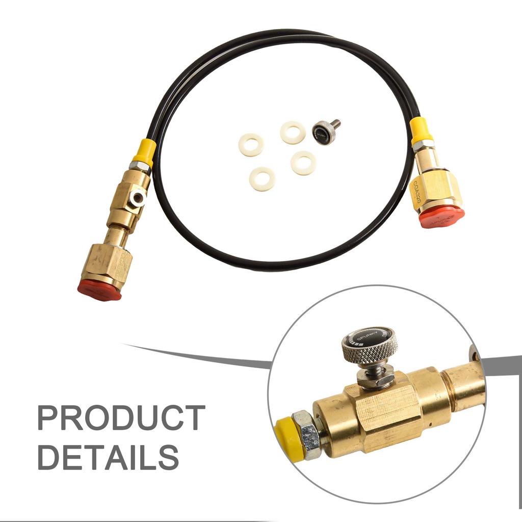 Large Tank Refill Station Charging Adapter Converts 36 Inch Hose CGA320 to CGA320 for High Pressure Applications