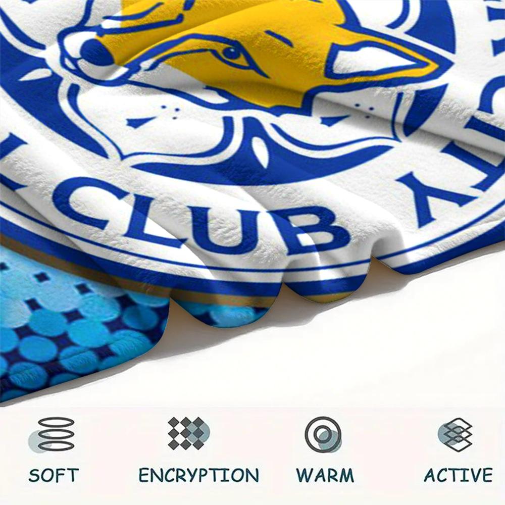 1pc leicester city Print Flannel Blanket, High quality Comfortable for All Seasons, Home Decor, Warmth and Comfort, Perfect for Christmas Gifts70