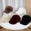 Solid Color Fluffy Faux Fur Baseball Hat Outdoor For Women'S Luxury Thick Thickened Cap Men Winter Warm Snapback Hats