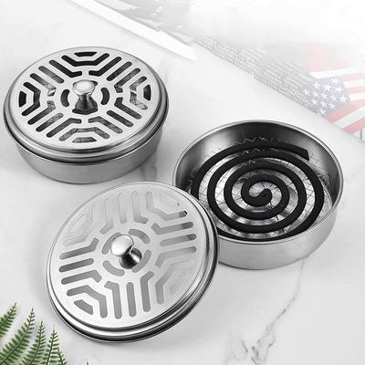 Mosquito Coil Tray, Fireproof Stainless Steel Mosquito Coil Box, Portable Mosquito Repellent, Mosquito Coil Tray