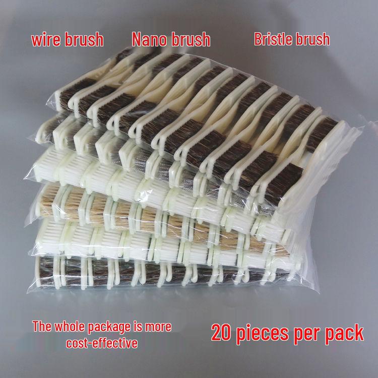 Nano Antique Brush Set: 4 & 6 Row Boar Bristle with Nylon Steel Wire for Patina Finish