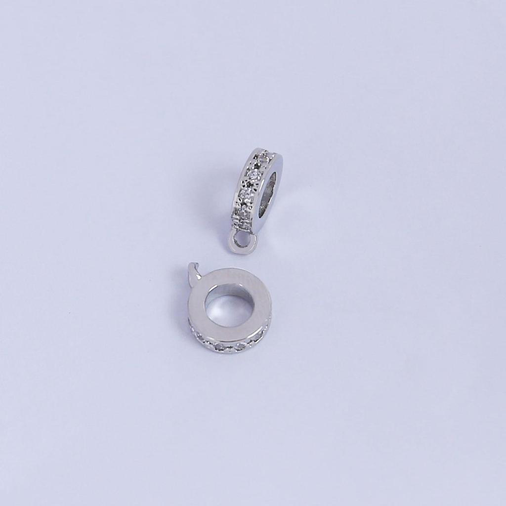 18K Gold-Plated Cubic Zirconia Spacer Beads Pendant and Clasp for DIY Jewelry