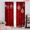 2pcs,2D Plane Printing Light Filtering Curtains Christmas Ornaments Snowfall Holiday Versatile Fabric (without Rod) Decorations