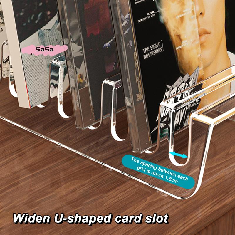 1Pc Transparent CD Rack Album Display Storage for Records And Tapes Multifunctional Counter Display Stand Organizer