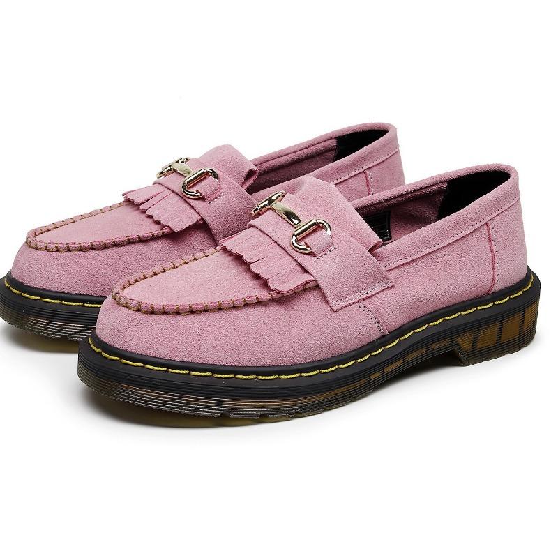 Velvet Tassel Women's Leather Low-top Small Leather Shoes Fashion Student Round Head Casual Shoes