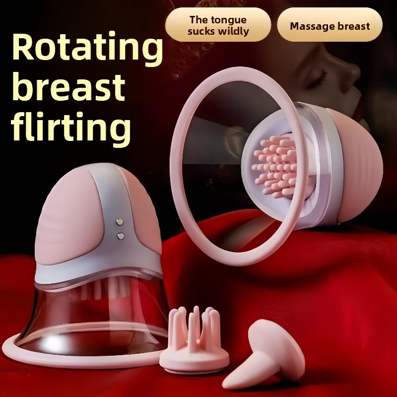 Vakuový masážní přístroj na zvětšení prsou, vibrační, rotační jazyk, lízání, vakuová pumpa, masáž prsou, stimulace bradavek, masturbátor, sex