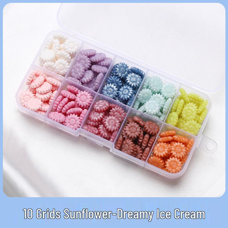 Sunflower Sealing Wax Granules In Transparent Box - Grid-Style Set with 10/15/24 Colors for Stamps
