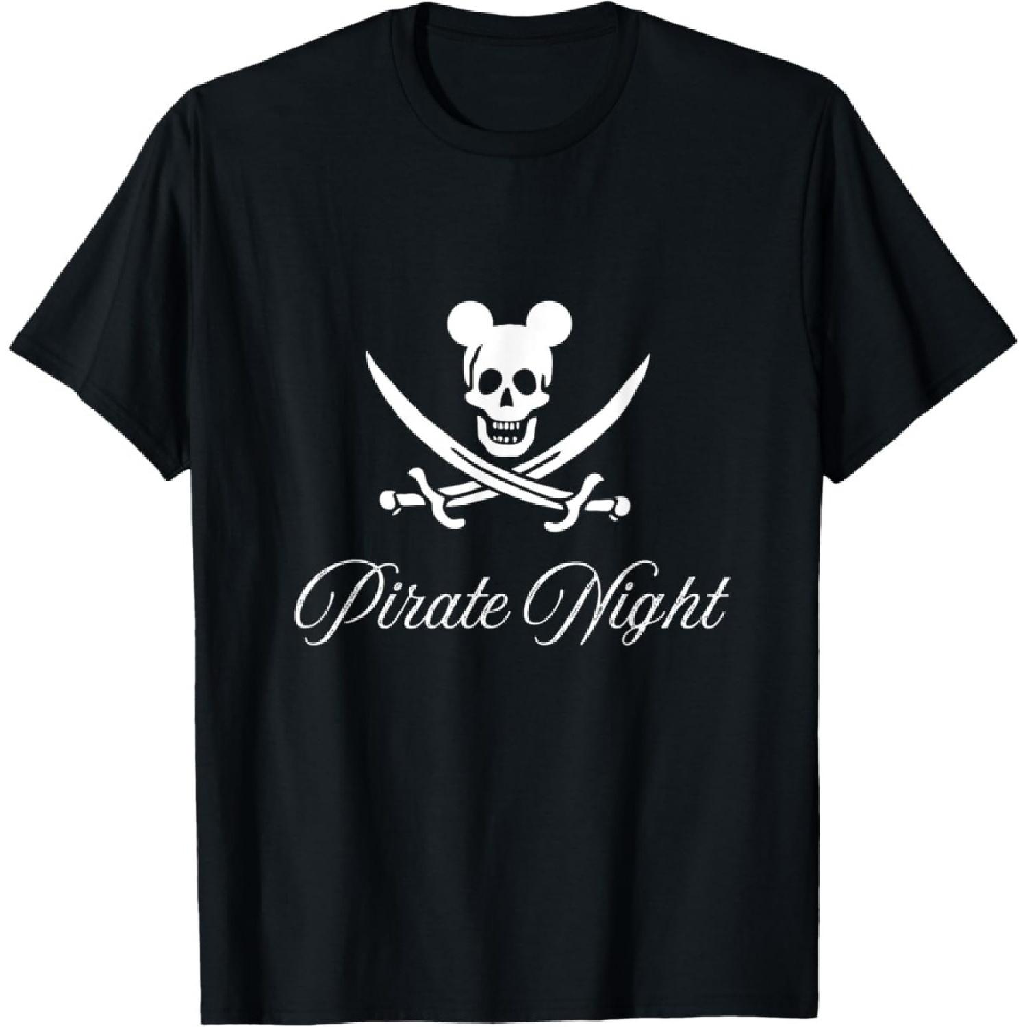 QIANSANH Pirate Night! Matching Family Cruise Tees! Skull and Swords T-Shirt S
