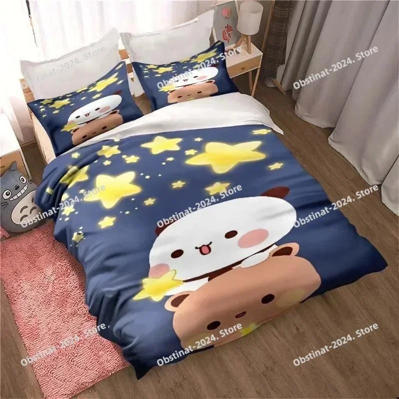 Bubu Dudu Cartoon Cute Bear Kawaii Christmas Gift Bedding Set Duvet Cover Sheet Pillowcase Soft Quilt Cover Queen King Size