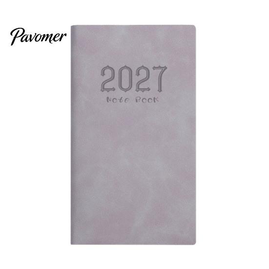 Gift for Students Professionals 2027 A6 Weekly Planner, 365 Day English Schedule Pocket Notebook Compact Travel Diary with Ribbon Bookmark,