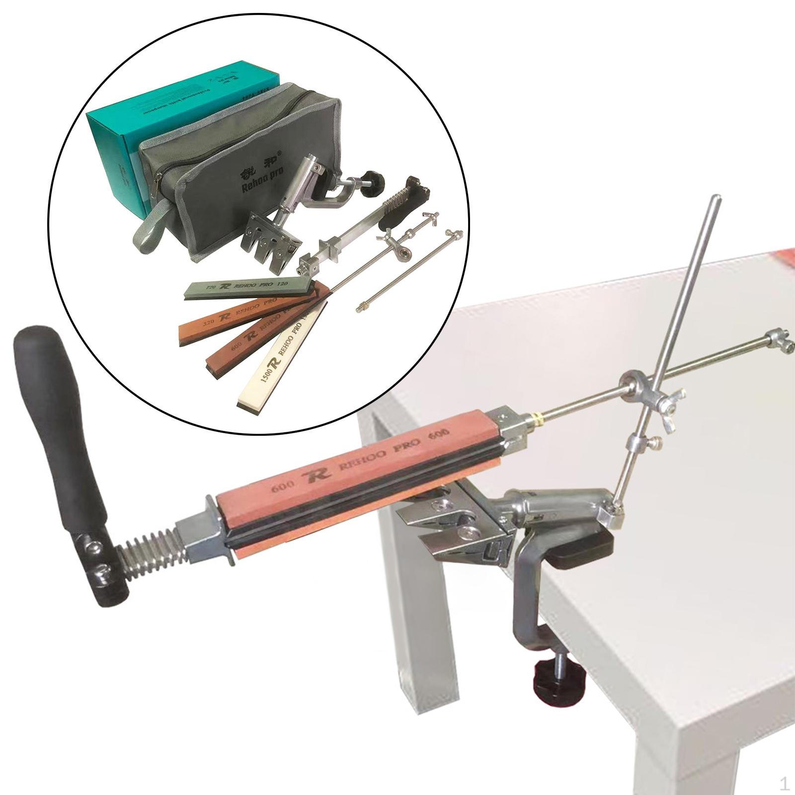 RH-006 Professional with 4 Sharpening Stones, 360° Rotation Flip Design Fixed-Angle Stainless Steel