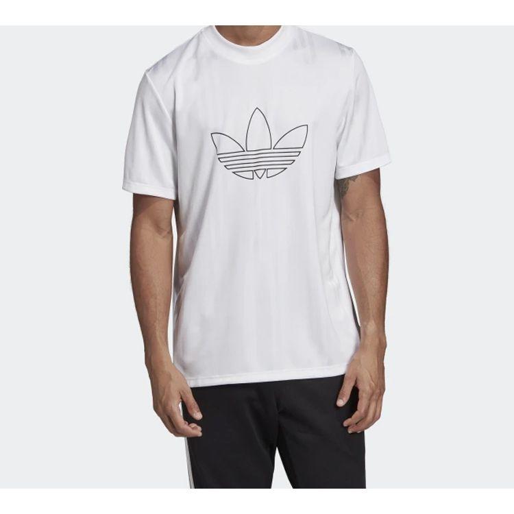 Adidas Originals Trefoil Outline Jersey Crewneck T-Shirt Men Tops White ED4684