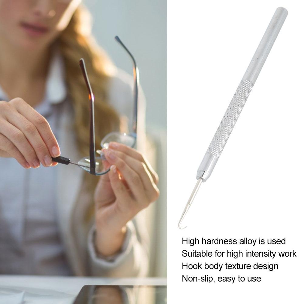 Professional Glasses Wire Pulling Hook Half Frame Glasses Repairing Draw HookStainless Steel Handle