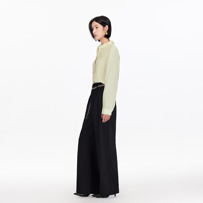 VEROMODA Women's High-Waist Straight-Leg Casual Pants with Metal Chain