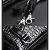 Crocodile Grain Genuine Leather 13‑Inch Briefcase New for Men 2‑in‑1 Handheld Shoulder Envelope Messenger Bag Versatile Business‑Commute Gift Purse