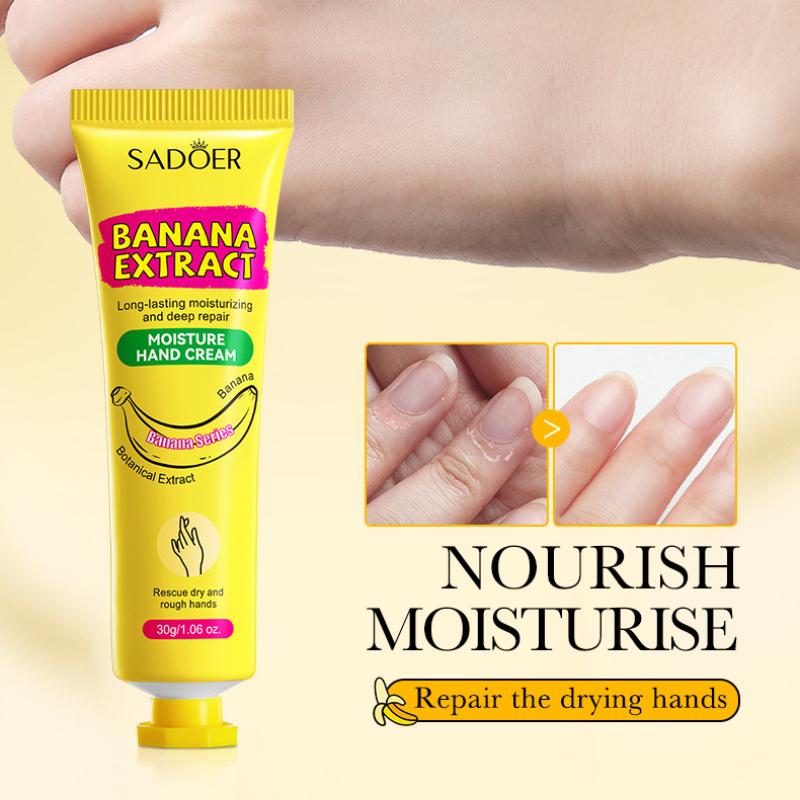 Banana Water Hand Cream 30g SADOER Moisturizing Anti-Dry and Cracking Autumn and Winter Hand Cream