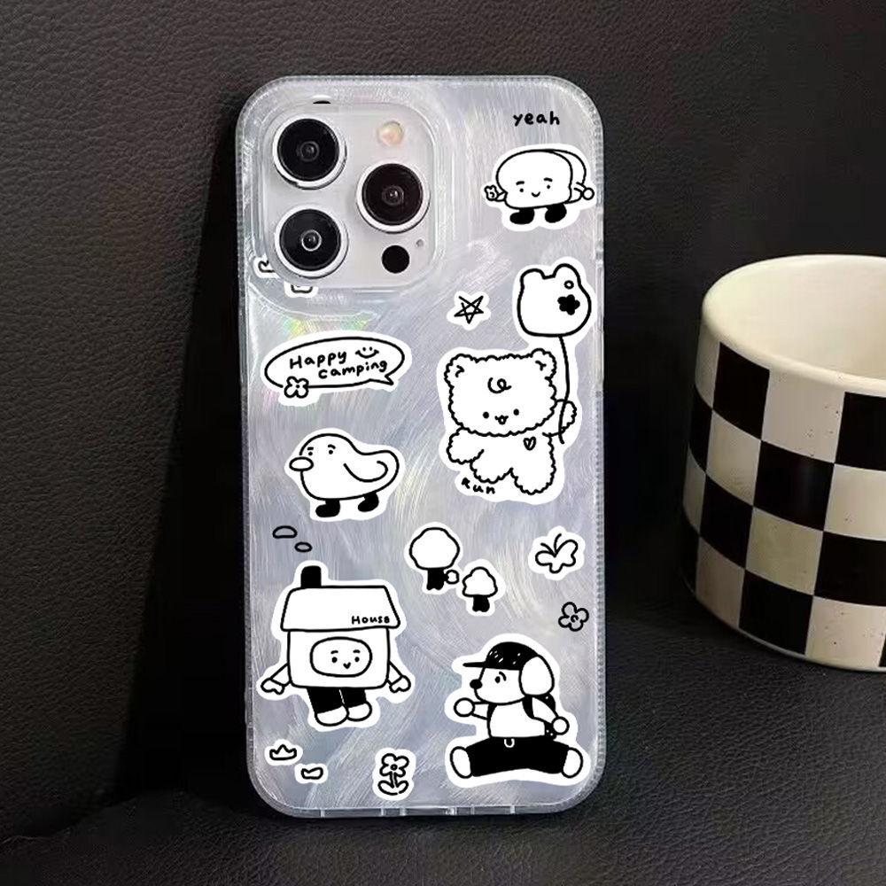 Sticker Wind Bear for iPhone17promax Apple 16 Laser Mobile Phone Case 14 Cartoon 13 Large Hole 15