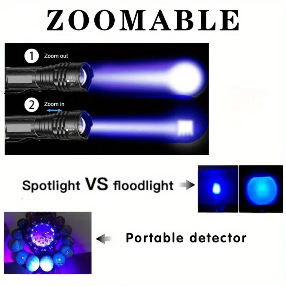 UV Flashlight 395nm Ultraviolet Torch with Pen Clip Portable Mini Ultra Used Violet Light Pet Urine Scorpion Detector UV Lamp