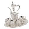 Alloy Wine Glass Pot Set Rustproof Exquisite Decorative Vintage Coffee Pot Set for Tea Home Party Wedding Silver White