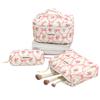 Siomlana Cotton Makeup Pouch Large Vanity Pouch with Popular Travel Cosmetic Perfect for Travel Flower 3-Piece Set, Capacity, Cute, Lightweight, Soft,