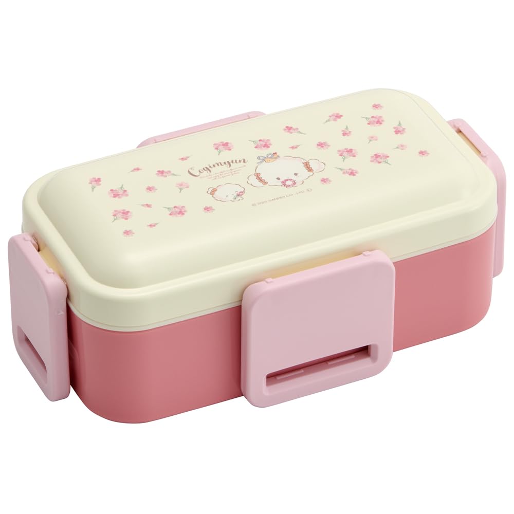 Skater Bento Box, 2-Tier, 600ml, for Women, Made In Japan, with a Soft Dome-Shaped Lid, Dishwasher and Microwave Safe, Sanrio Kogyumin Flower Wreath