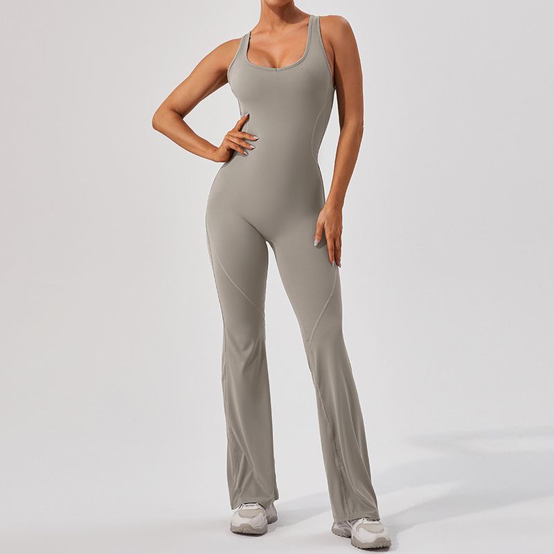 

Fashion Yoga Jumpsuit Women s Quick-Drying Tight Dance Sports Fitness Hip-Lift and Belly Shaping Micro-Pull Loose Pants Jumpsuit Oatmeal color M/6