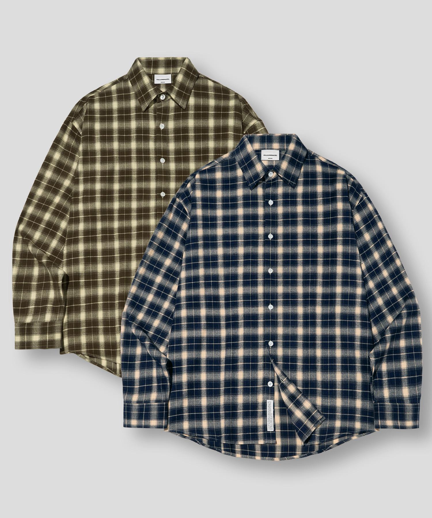 Illuminate Reticle Check Shirt - 2 Colors Navy/(Brown)S