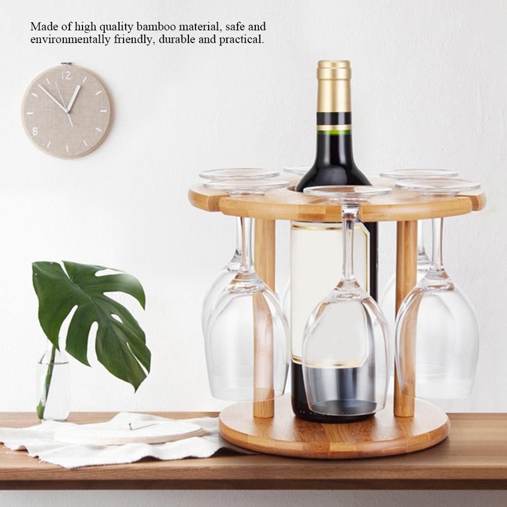 Bambus Weinglasständer Halter Tasse Hängeregal Organizer für Hausbar Restaurant