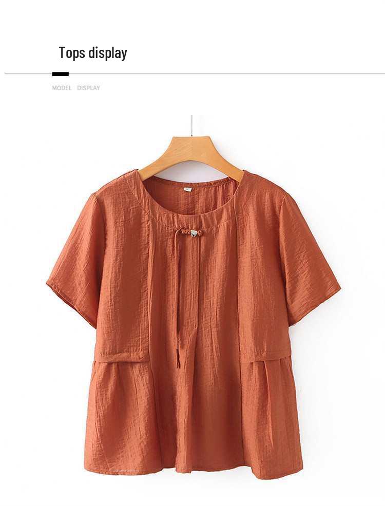 2026 Chinese Style Midlife Summer Outfit: Short-Sleeve Top, Age-Defying & Flattering