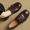 Loafers Women's 2025 New Spring Women's Shoes British Style Women's One-word Buckle Small Leather Shoes Spring Single Shoes Women