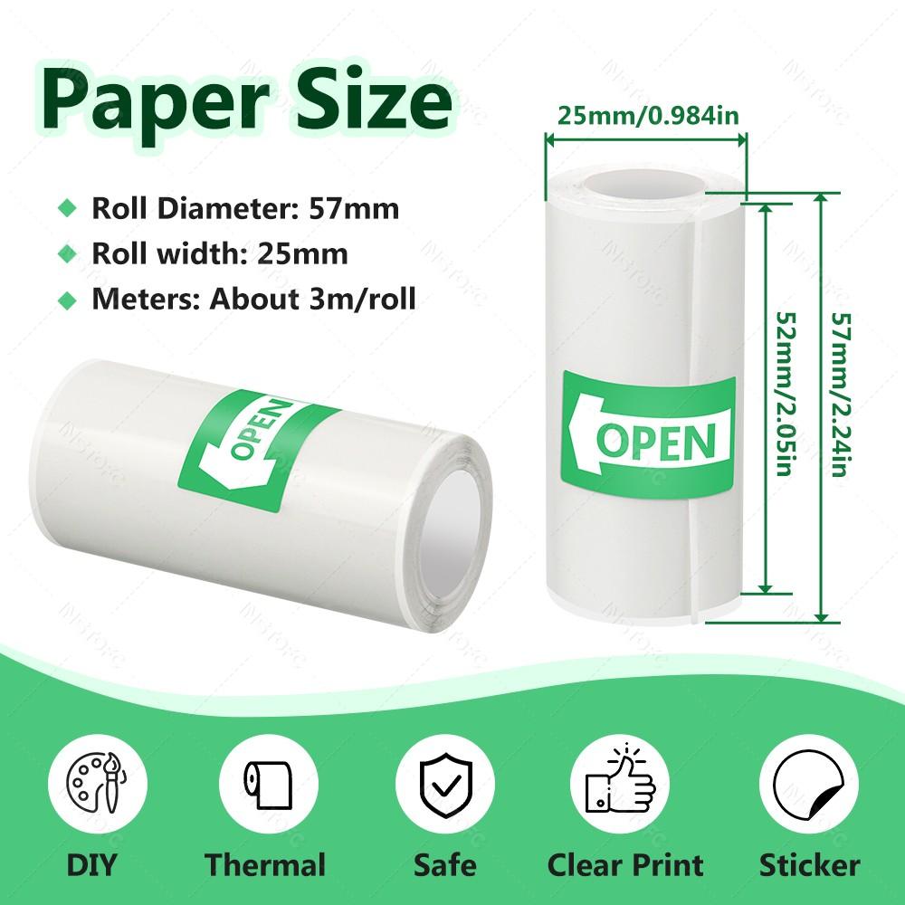 Printable Adhesive Paper 3~15 Pcs Mini Printer Sticker Paper Rolls, Thermal Photo Paper Rolls, for Mini Pocket Thermal Printer