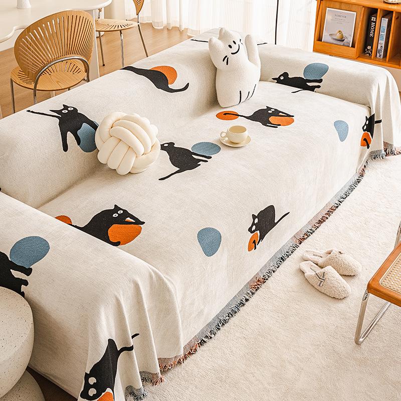 Stil simplu Atmosferă avansată Prosop de canapea vopsit în verde Sufragerie all-inclusive Husă universală Husă antipraf Pătură de lână pentru somn