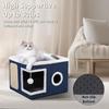 Large Space Foldable Cat House Non-slip Bottom Scratching Post Cat Bed Toy Tunnel Removable Cushion Hanging Ball