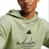adidas Handwritten Letter Print Design Comfortable Pullover Hoodie Men Hoodies Tent-Green IW3535