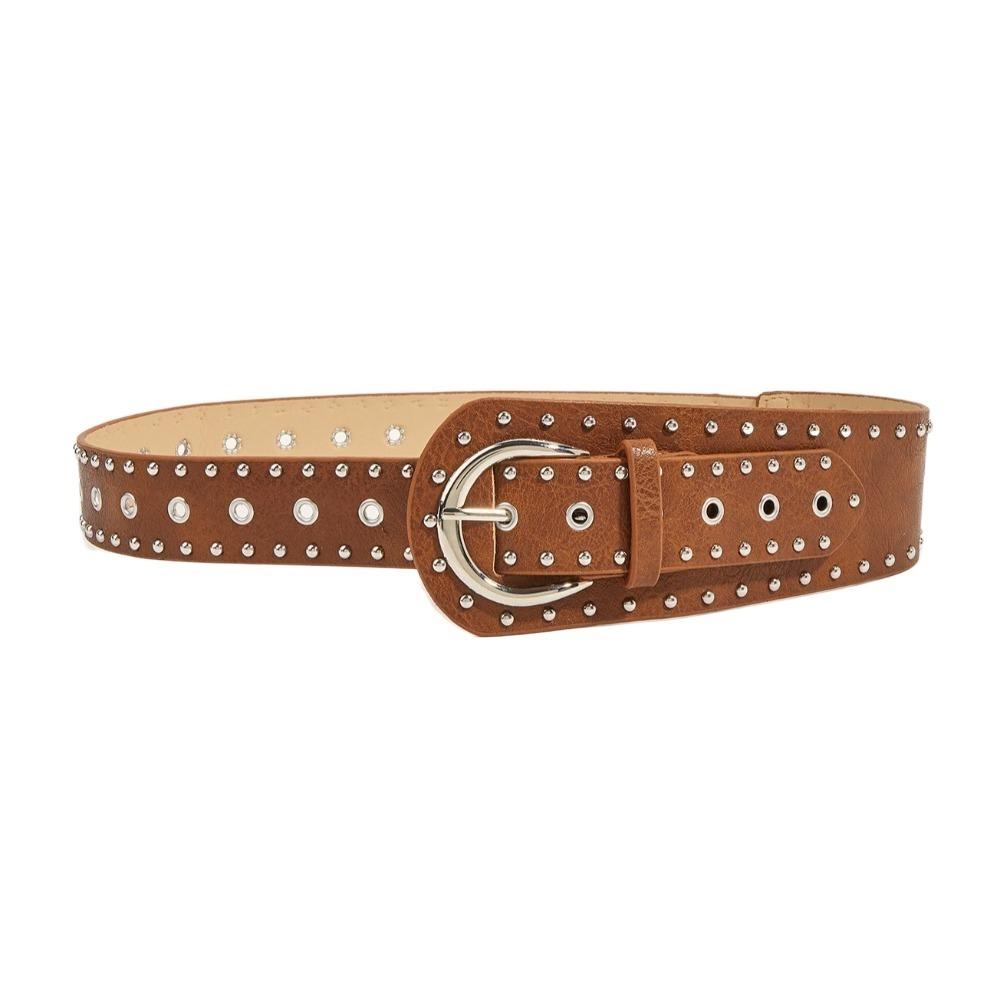 PU Leather Women's Waist Belt Studded Design Dress Jeans Waistband  Jeans Accessory