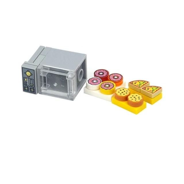 Food Brick Playset City Series Friend Accessory Parts Bread Chips Roast Chicken Pizza Hot Dog Fish Fruit Carrot Basket Classic DIY Block Bricks
