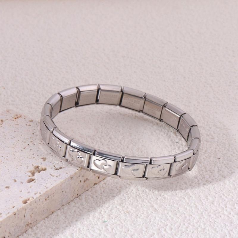 Versatile Italian Charm Pendant Sturdy Stainless Steel Link Craft Supplies Portable for Unique Bracelet Creation