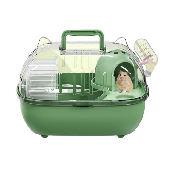 Travel Hamster Cage Small Pet Carrier with Transparent Viewing Dome Pet Crate with Ventilation Slots for Vet Trips Picnics Mice Gerbils Reptiles