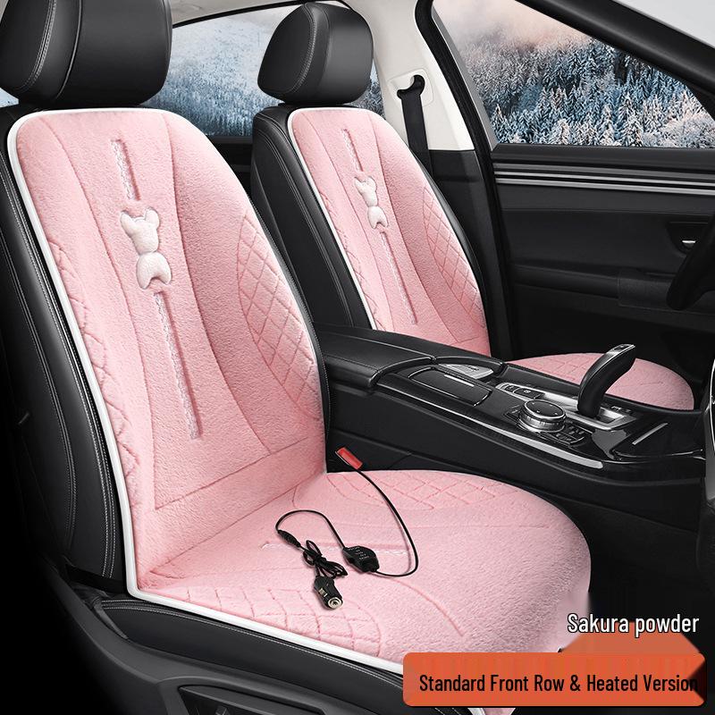 SF Rabbit Plush Heating Pad Car Seat Cushion - Bear Cartoon Winter Warmth Interior Supplies