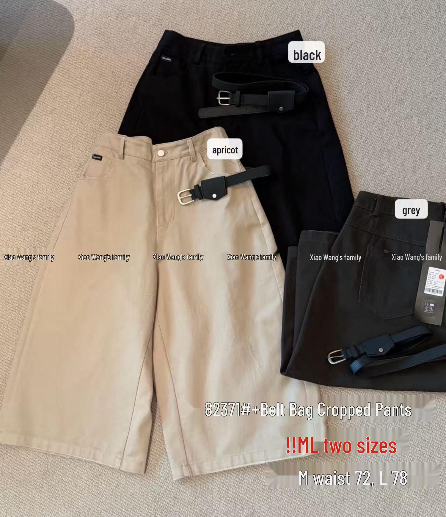 

Xiao Wang Women s Plus Size High Waist Wide Leg Cropped Pants - Spring Korean Style, Casual & Fashionable. M серый
