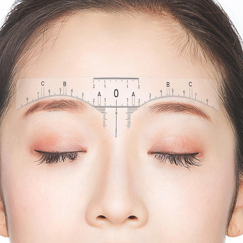 10 Pcs Disposable Eyebrow Ruler Microblading Semi Permanent Eyebrow Tattoo Position Ruler Guide Makeup Stencil Measure Tools
