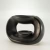 Ceramic Zen Oil Burner - Oval Pebble  - Matt Black