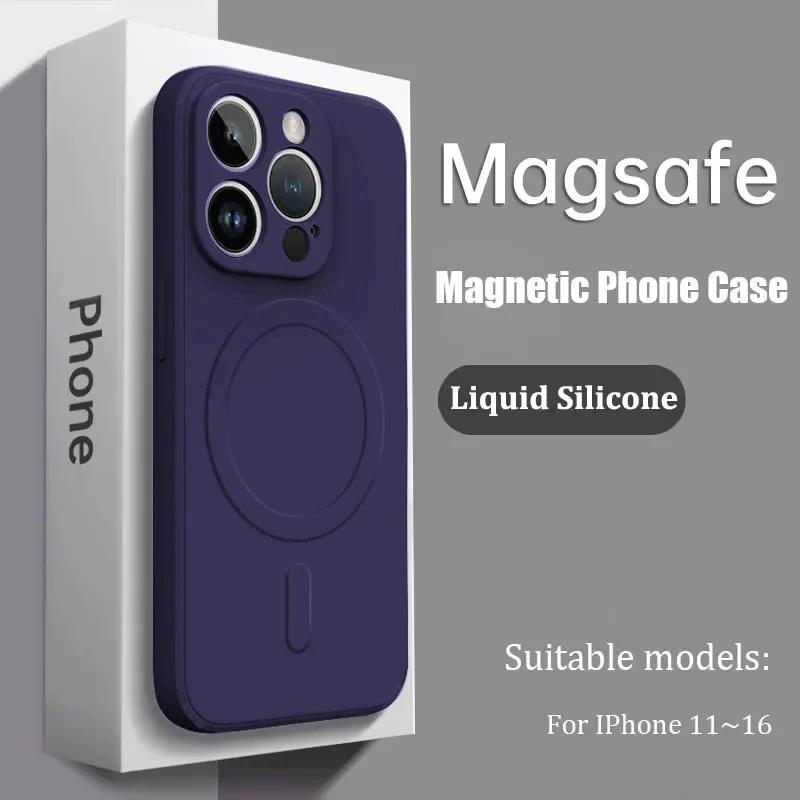 Luxury Original Liquid Silicone For Magsafe Case For For Iphone 17 Pro 16 Pro Max 15 14 Plus 13 12 Mini Shockproof Cover Accessories